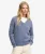 Washed V-hals Cable Trui Slanke Pasvorm Dark Blue