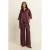 Expresso wide leg broek met paisley – donkerrood