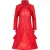 Dames Goth Rood Leren High Collar Victoriaanse Flare Tailcoat – Challa