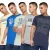 Crosshatch Heren Sneepy T-Shirt (Pak van 5) (Marine/Grijs/Grijs/Blauw/Crème)
