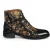 Justin Reess Heren Zwarte Bloemenprint Leren Oxford Enkellaarsjes – Adam