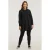Plus Basics lange blouse van travelstof zwart