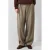 QS wide leg geruite casual broek met plooien – ecru