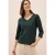 Cecil Dames Basic shirt met V-hals in Groen
