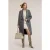 Motivi Double-breasted Coat In Wool Blend With Decorations Grey