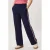 Miss Etam high waist straight leg gestreepte broek – blauw