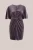 WE Fashion – Dames velvet jurk met glittergaren en plooidetail – Curve – Regular fit – Lichtpaars –   Plus Size