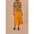 FARM Rio Mustard Yellow Tiered Lace Midi Skirt