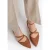 Wittchen Dames Leren Ballerina’s met Metallic Accenten Bruin Natuurlijk Leer