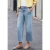 Street One Studio Dames Cropped jeans met Wide Legs en knoopdetail in Blauw