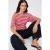 TRENDYOLMİLLA Dames Rood Effen Kort Getailleerd T-shirts