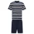 HAJO Pyjama kort  donkerblauw / grijs gemêleerd / groen