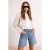 TRENDYOLMİLLA Dames Ecru Effen Lang Regular fit Blouses