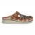 Laura Vita Dames Dorry 01 Bloemen Beige Leren Sleehak Slippers