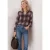 Chiffonblouse met lange mouwen en split in de hals