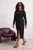 Trendyol Curve Dames Zwart Effen Midi Lang Bodycon Grote maten Jurk