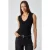 Mouwloze geribde blouse met V-hals