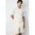 Mango Man slim fit gebreide polo – naturel wit