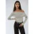Off-Shoulder Gestreepte Ribbels Lange Mouw Top