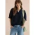 Cecil Dames 3/4 mouw blouse van linnenmix in Blauw