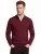 Boss Black Ebenji trui bordeaux half zip effen lamswol