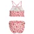 Orange Stars crop bikini met ruches oranje/fuchsia