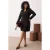Trendyol Curve Dames Zwart Effen Kort / Mini Lang Zakelijk Blazer Jurk Grote maten Jurk