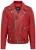Heren Bikerjack van koeienhuid in rood leer Brando – Pargas