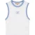 Malelions Women Emblem Sleeveless Crop Top | White/Vista Blue