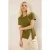 TRENDYOLMİLLA Dames Kaki Effen Kort Regular fit T-shirts