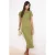 TRENDYOLMİLLA Dames Groen Effen Midi Kort Casual Skater Jurken