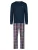 Phil & Co. Berlin Pyjama lang ‘ Classics ‘  donkerblauw / grijs / rood