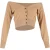 Alexander Wang cropped cardigan met doorschijnend schouderstuk in bruine wol