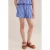 WE Fashion straight gestreepte casual short blauw