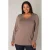 BASE LEVEL CURVY Alize Jersey Shirt – Dark Taupe –