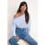 TRENDYOLMİLLA Dames Blauw Gestreept Lang Regular fit Blouses
