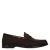 Manfield – Heren – Bruine suède loafers met crocoprint –