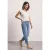 Shirt met afhangende schouders en elastische zoom