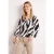 Street One Dames Shirt met gespleten hals en structuurmix in Bruin