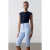 Hoge taille Rechte Capri Shorts Met Splits