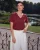 Msch Copenhagen Mschfenya Modal V Neck Tee 18167 T-shirt Korte Mouw Rhubarb