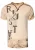 T-shirt met V-hals, suède details en een patroon van klinknagels