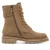 Tamaris Dames Fashion Camel Beige Leren Veterschoenen met Rits Combat Enkellaarsjes