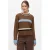 OBJECT gestreepte pullover met wol – bruin
