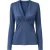 Top met V-hals en lange mouwen, met soepele draperie, in klassiek blauw.