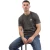 Weekend Offender Heren T-shirt Bridgetown, effen met logo, normale pasvorm (Houtskool)