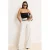 JOSH V broek met hoge taille en wide leg ecru