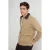 TRENDYOL MAN Heren Beige Effen Lang Regular fit Jassen