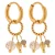 Label Kiki gold plated oorbellen Twisted Stones Hoops