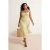 Trendyol Curve Dames Geel Bloemen Midi Mouwloos Casual A-lijn Grote maten Jurk